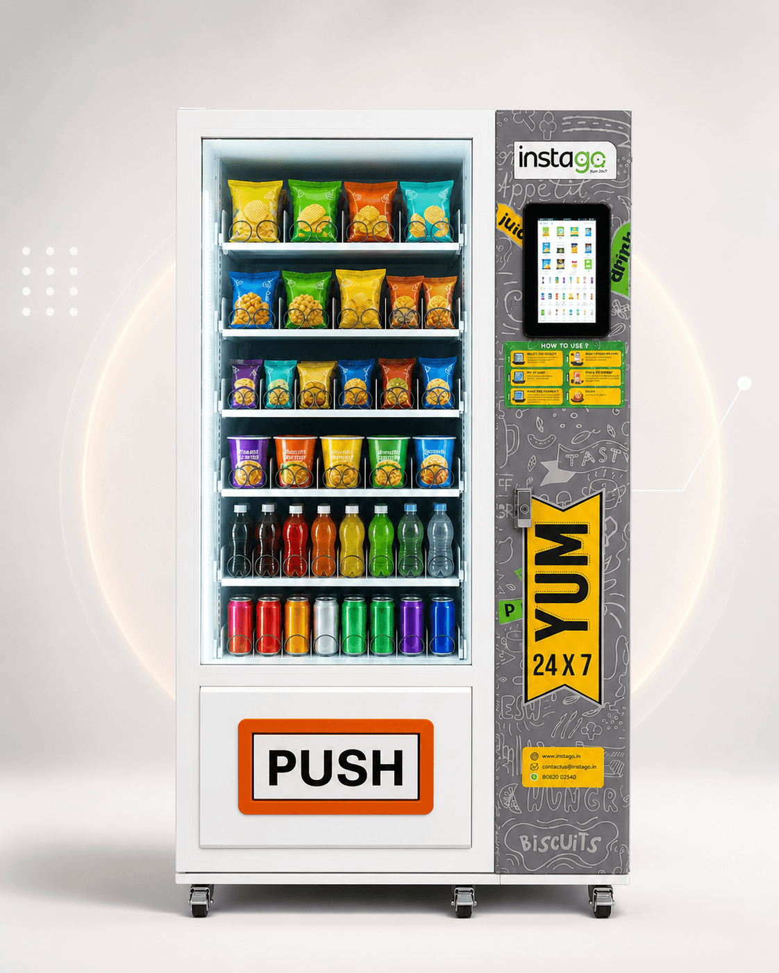 Instago smart vending machine fully stocked